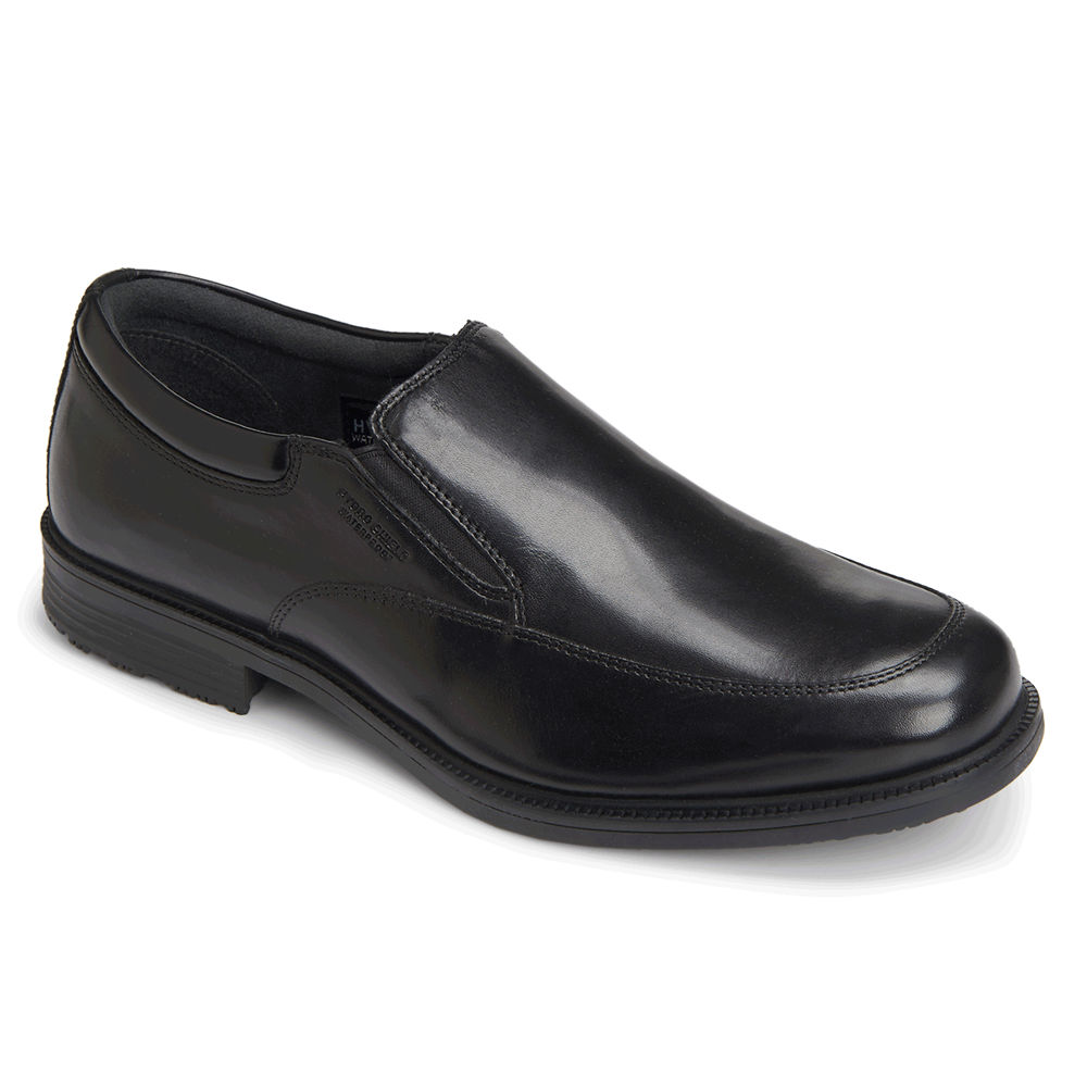 Rockport Mens Lead the Pack Waterproof - Slip-On Black - VJI873064